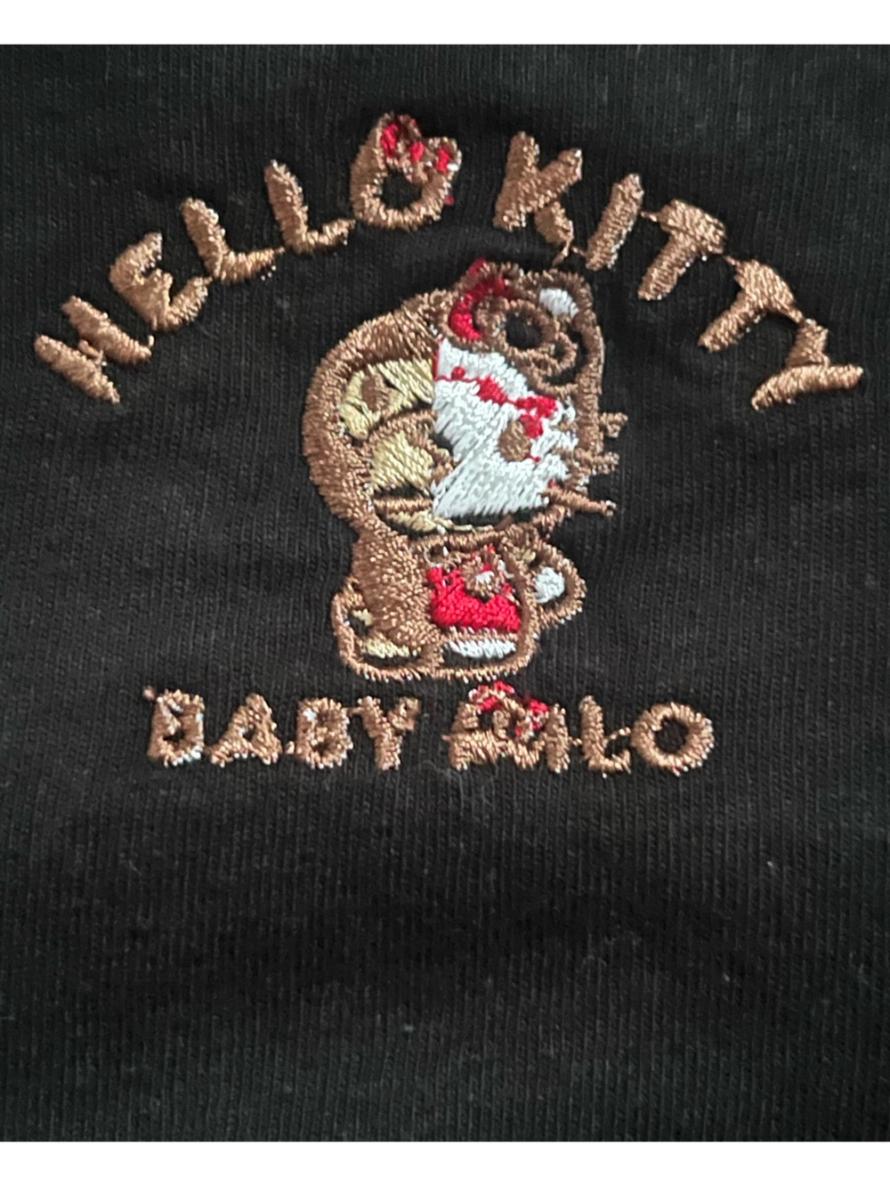 Embroidered baby Milo hello kitty Top